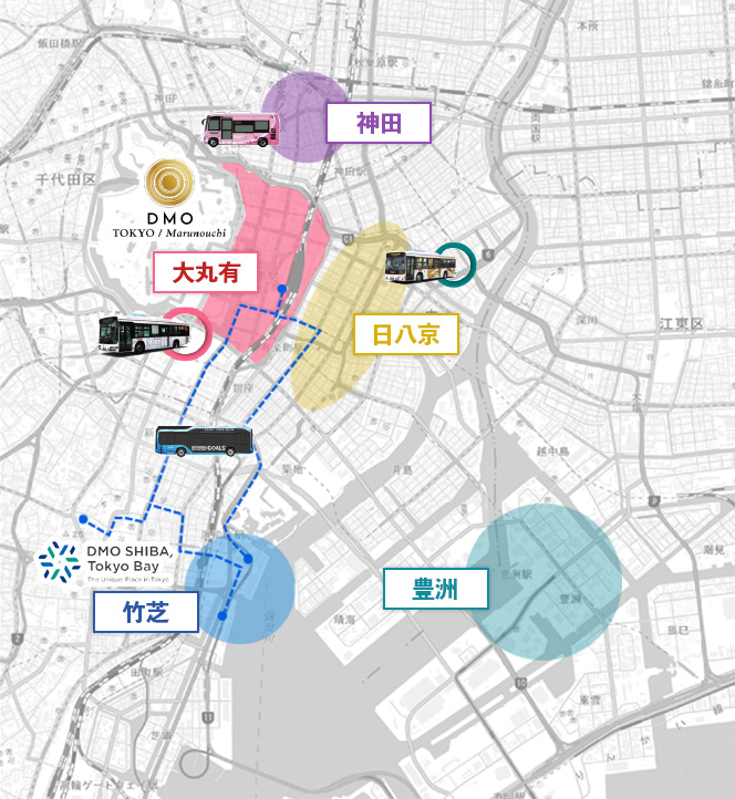 大手町・丸の内・有楽町地区スマートシティプロジェクトMAP
